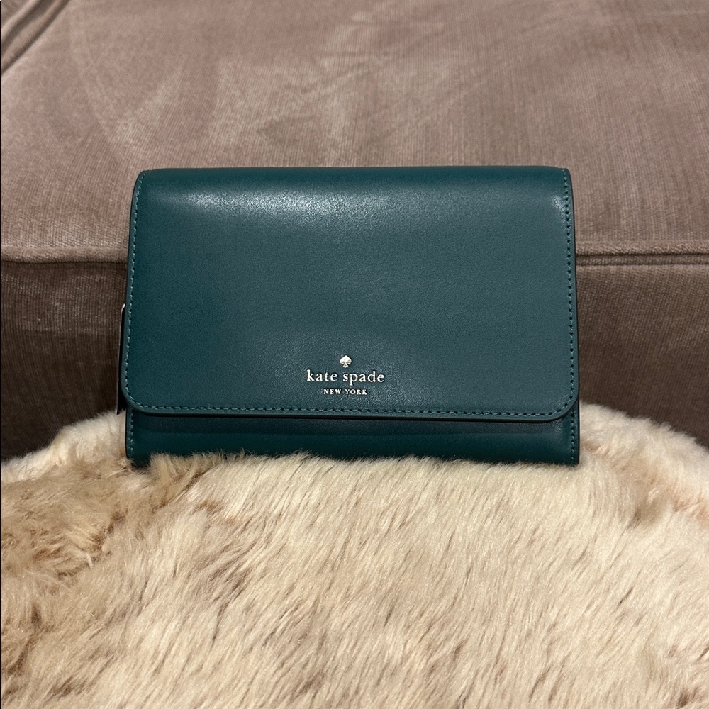 Kate Spade Kerri Deep Jade Leather Crossbody - NWT